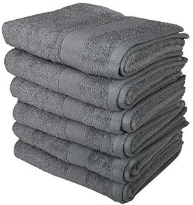 lot 2671 image: American Soft Linen 6-Piece Hand Towel Set, Rockridge Grey