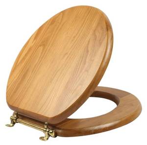 lot 6225 image: Design House Dalton Round Closed Front Toilet Seat in Honey Oak
