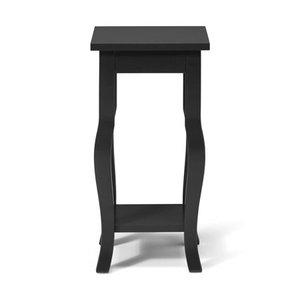 lot 6231 image: Kate and Laurel Lillian Wood Pedestal End Table with Curved Legs and Shelf