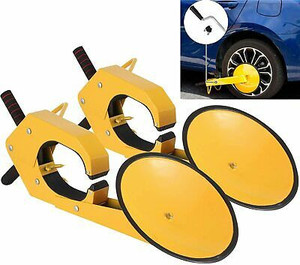 lot 7197 image: 2 Pcs Wheel Lock Heavy-Duty Car Tire Steel Anti-Theft Wheel Clamp Anti-Theft