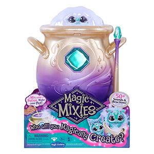 lot 7206 image: Magic Mixies Magical Misting Cauldron with Interactive 8 inch Blue Plush Toy and 50 Sounds and Reactions, Multicolor