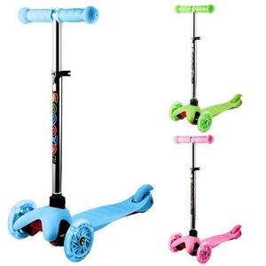 lot 7213 image: Kids 3-Wheel 4 Levels Adjustable Height Kick Scooter with LED Light Up Wheels