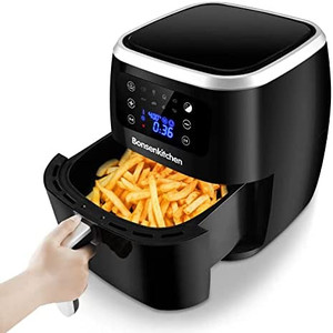 lot 7220 image: Bonsenkitchen Air Fryer, 6 Quart Digital Air Fryer Electric Hot Airfryer Oven Oilless Cooker with LCD Screen and Nonstick Frying Pot, ETLUL Certified 1700W, Dishwasher Safe, BPA-Free, Black