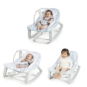 lot 8223 image: Keep Cozy 3-in-1 Grow with Me Bouncer & Rocker Infant to Toddler Seat - Spruce, Ages Newborn 