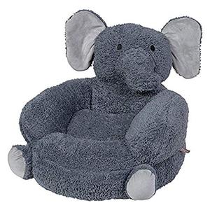 lot 8224 image: Trend Lab Childrens Plush Elephant Character Chair, ElephantGray