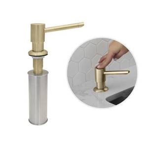 lot 8238 image: Stylish S-01GStainless Steel Soap Dispenser for Kitchen Sink, Pump Liquid Hand Lotion Dispenser, Brushed Gold - 2 Pack