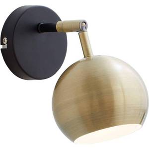 lot 8243 image: Adesso Mid-Century Modern Brass Wall Sconce, 6.75H, Brass and Black