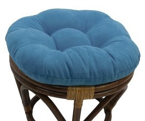 lot 8244 image: Blazing Needles 18-inch Microsuede Tufted Round Footstool Cushion (Cushion Only)