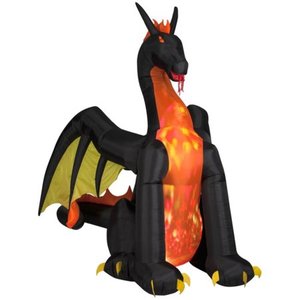 lot 8269 image: Gemmy Airblown Inflatable Animated Dragon Lighted Fire & Ice Dragon Halloween Decoration 108.27 in. H x 78.74 in. W