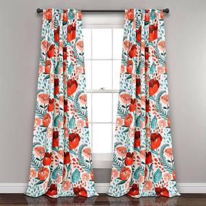 lot 8283 image: Poppy Garden 52 x 84 Floral Curtain Set (2 Panels)