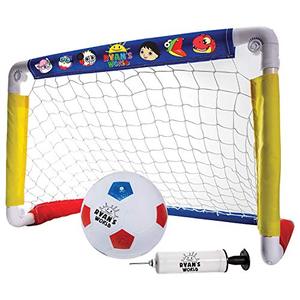 lot 8294 image: Franklin Sports Ryans World Kids Mini Soccer Goal Set - BackyardIndoor Mini Net and Ball Set with Pump - Portable Folding Youth Soccer Goal Set - 24 x 16