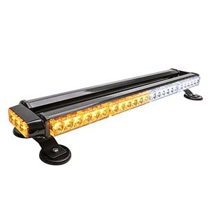 lot 8301 image: CUMART 26.5 Amber white 54 LED Automotive Emergency Warning Flashing Snow Plows Light Bar Strobe Light Traffic Advisor with Magnetic Base Double Side (26.5 54LED, AmberWhite)