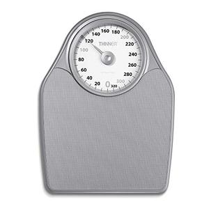 lot 8303 image: Thinner Extra-Large Dial Analog Precision Bathroom Scale, Analog Bath Scale, Measures Weight Up to 330 Lbs.