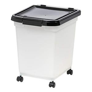 lot 8305 image: IRIS USA 32.5 Quart Airtight Pet Food Container, Black MP-350
