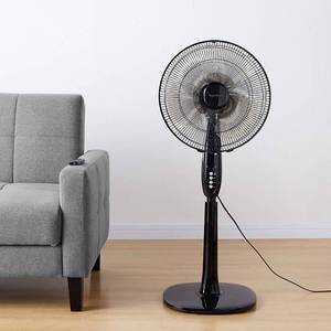 lot 8313 image: Amazon Basics Oscillating Dual Blade Standing Pedestal Fan with Remote - 16-Inch, Black