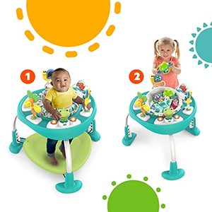 lot 8325 image: Bright Starts Bounce Baby 2-in-1 Activity Jumper & Table, Playful Pond