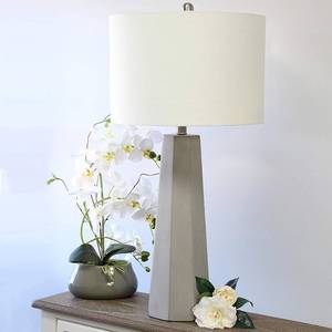 lot 2634 image: Elegant Designs Concrete Table Lamp with Fabric Shade