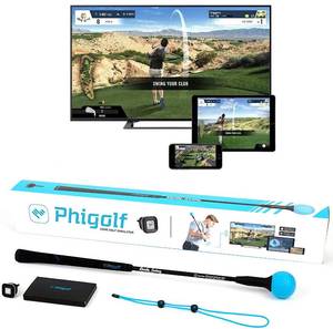 lot 8288 image: Phigolf Mobile and Home Smart Golf Game Simulator with Swing Stick - WGT Edition