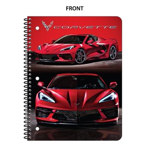 lot 8267 image: Case of American Muscle Car 1-Subject Spiral Notebook, 70 Sheets, Wide Ruled, 3-Hole Punched (24 Notebooks)