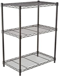 lot 2291 image: Amazon Basics - 3 Shelf Shelving Unit - Black - Retail $54.77