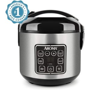 lot 2293 image: Aroma - 8-Cup Programmable Rice & Grain Cooker Steamer - Retail $32.91