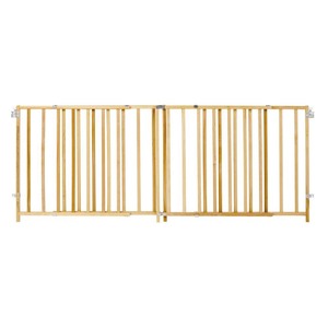 lot 2328 image: Toddleroo by North States Natural Wood Extra Wide Swing Baby Gate -  Retail $44.21