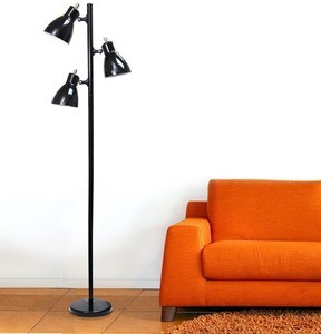 lot 2347 image: Simple Designs - 3 Light Floor Lamp - Black - Retail $34.93