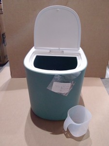 lot 2348 image: Pet Food Storage Container with Scoop One Touch Open - Slate Green&nbsp