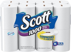 lot 2351 image: Scott - 1000 Sheet Rolls (32 Rolls) Toilet Paper - Retail $37.88