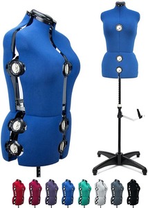 lot 2352 image: 13 Dials Female Fabric Adjustable Mannequin Dress Form for Sewing - Blue -  Retail $164.99
