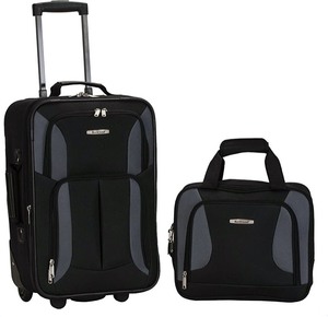 lot 2373 image: Rockland Luggage 2-piece Set - BlackGray - Retail $79.77