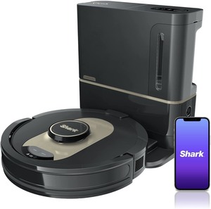 lot 2375 image: Shark - AI Robot Vacuum with XL HEPA Self-Empty Base - Black - Retail $629.99