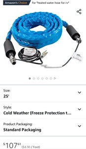 lot 2392 image: Camco 25 Ft TASTEPure Heated Drinking Water Hose with Energy Saving Thermostat - Retail $107.99