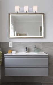 lot 2324 image: Canarm -  Palmer 3-Light Bath Vanity -  Brushed Nickel - Retail $125.00