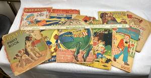 lot 7632 image: Lot of Very Old Vintage Coloring books