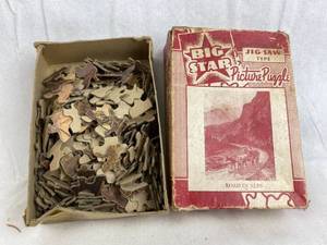 lot 7645 image: Antique Picture Puzzle Jig-Saw by Big Star with original box