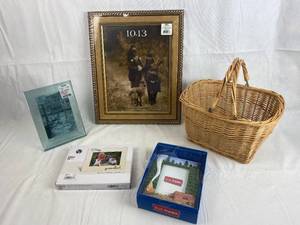 lot 7677 image: Lot of Picture Frames and a basket - Display those Keepsakes Most are New, never used