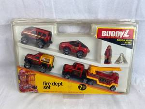 lot 7682 image: Vintage Fire Dept Truck Set by BUDDY L - New in Original Packaging - even comes with a Dalmatian 1985 WOW