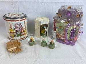 lot 7683 image: Winnie The Pooh Cookie Kits, Tins and Cute Figurines and Mini Snow Globes