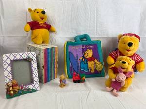lot 7685 image: Winnie The Pooh Lot - Press and Dress Set, Books Plush Animals and More VERY NICE