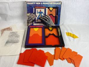 lot 7691 image: Mighty Men &amp Monster Maker 1979 TOMY CORP w all Plates and Original Box - VERY COOL