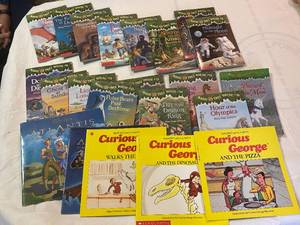 lot 7713 image: Lot of Childrens Books Magic Tree House, Curious George, and more - All in Excellent Condition