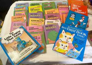 lot 7716 image: Lot of Childrens Books Sweet Pickles Set, Dr. Seuss, Richard Scarrys First Book Ever