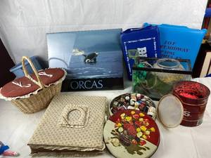 lot 9114 image: Misc Lot - Fish Tank and Supplies, Photo Album, Model Paints and More