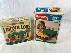 lot 9119 image: Lot of Lincoln Logs - PLAYSKOOL and Maple Woods - Both with original Boxes