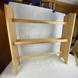 lot 9155 image: Nice Wood Quilt Rack  See Pics for Measurements