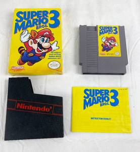 lot 9177 image: Nintendo Game Super Mario Bros. 3  w Original Box and Dust Sleeve Cover