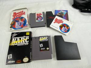 lot 9183 image: Nintendo Games Bases Loaded & Narc w Original Boxes and Dust Sleeve Covers