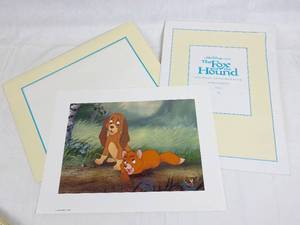 lot 9202 image: Disney Exclusive Lithograph The Fox and the Hound  11x14 Litho