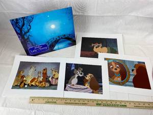 lot 9228 image: Disney Lithographs (4) Lady and The Tramp 11x14, Litho Portfolio